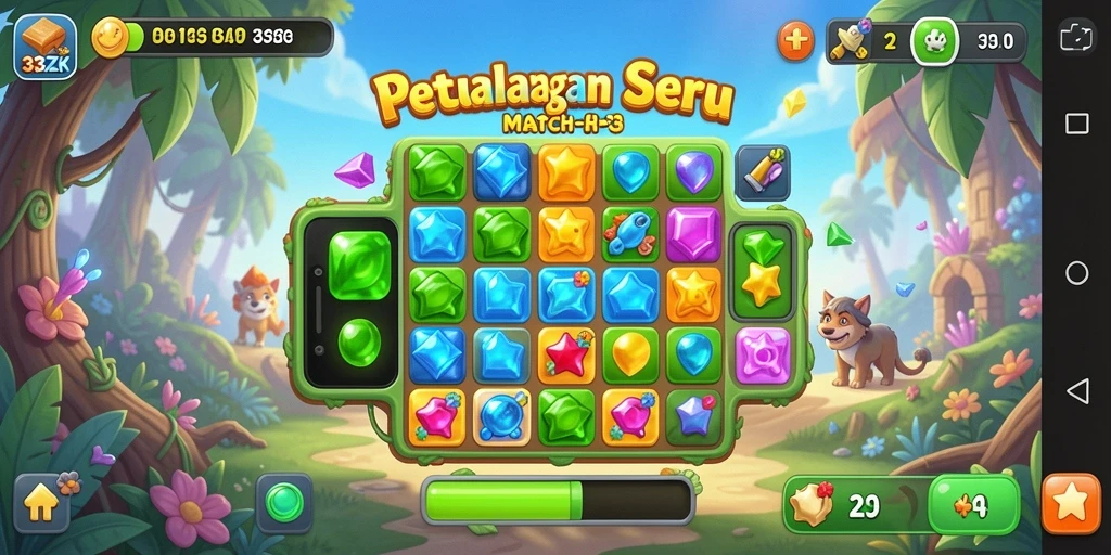 Gameplay seru dari 33ZK yang menantang di setiap level.