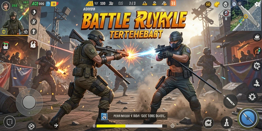 Tampilan gameplay mendebarkan dari ADI99 dalam aksi Battle Royale.