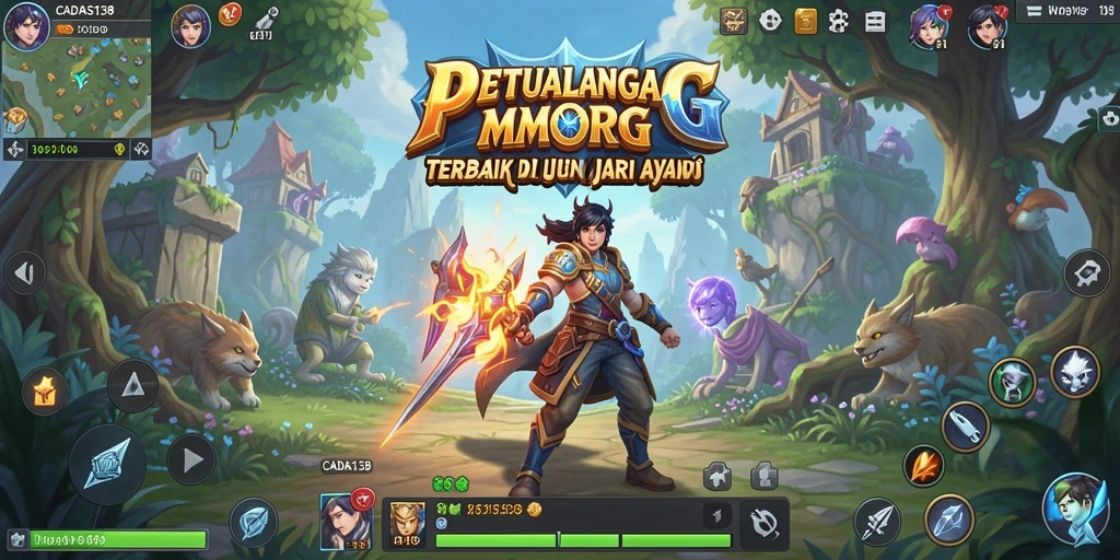 Layar gameplay <strong>CADAS138</strong> menampilkan aksi pertempuran seru dalam MMORPG.