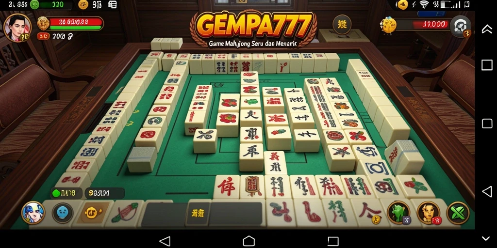 Screenshot gameplay <strong>GEMPA777</strong> menampilkan keseruan mencocokkan ubin Mahjong.