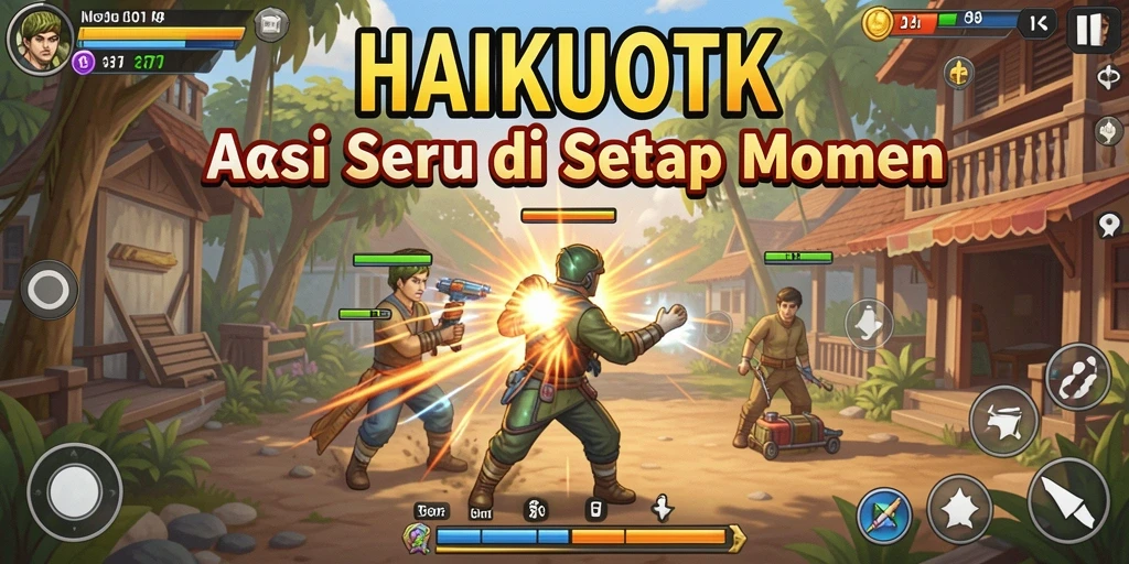 Gameplay HAIKUOTK yang mendebarkan dan penuh aksi.