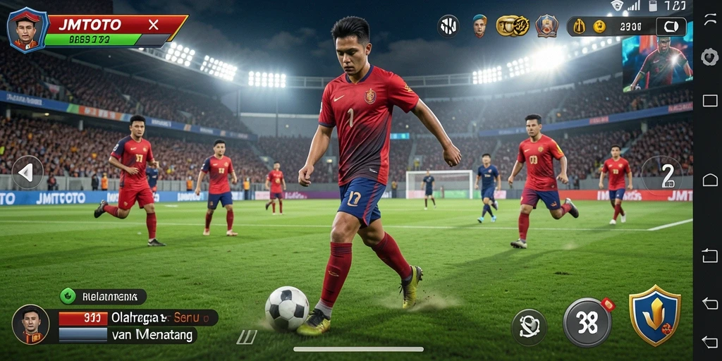 Screenshot gameplay JMTOTO menampilkan aksi seru dalam olahraga.