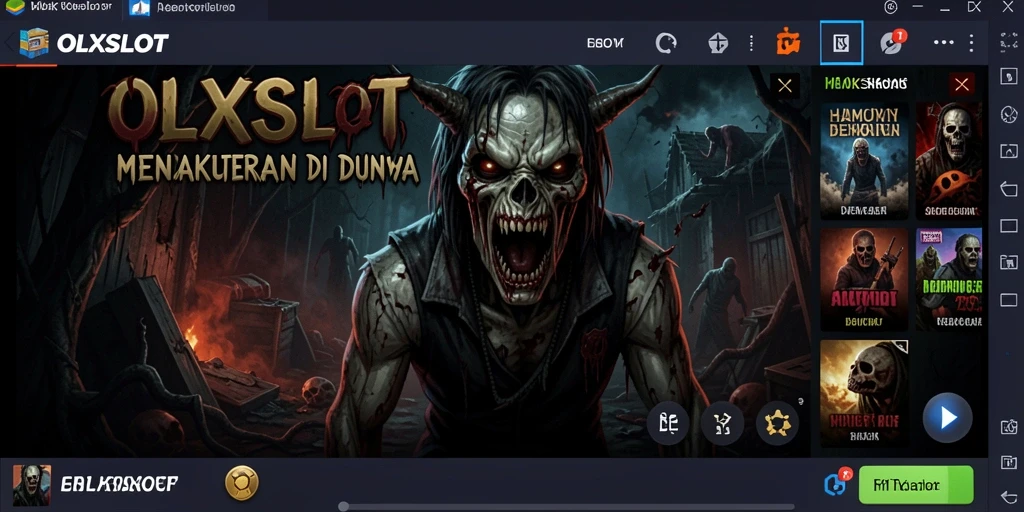 Tampilan gameplay menakutkan di <strong>OLXSLOT</strong> dengan suasana yang memikat.