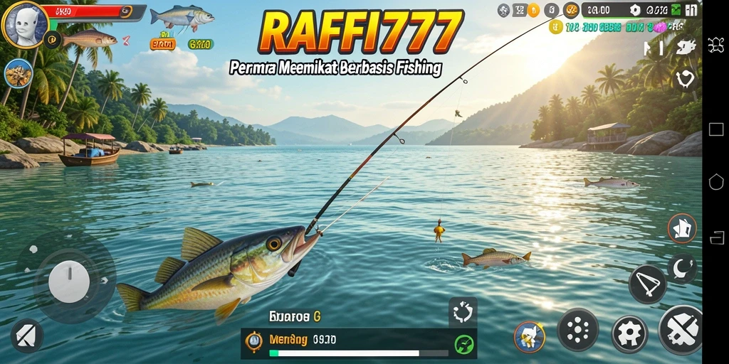 Screenshot gameplay RAFFI777 yang menampilkan suasana memancing yang menegangkan.