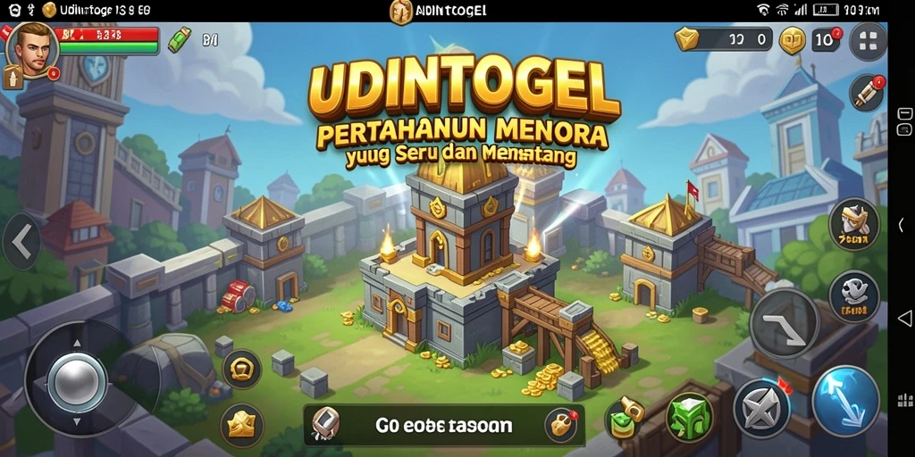 Screenshot menampilkan aksi seru dalam permainan Tower Defense UDINTOGEL.